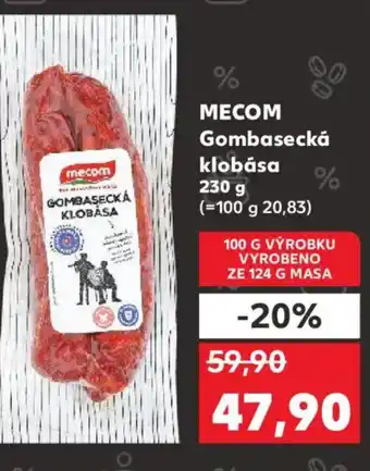 Kaufland MECOM Gombasecká klobása nabídka