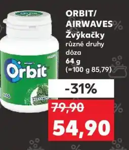Kaufland ORBIT/ AIRWAVES% Žvýkačky nabídka