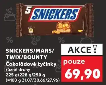Kaufland SNICKERS/MARS/ TWIX/BOUNTY Čokoládové tyčinky nabídka