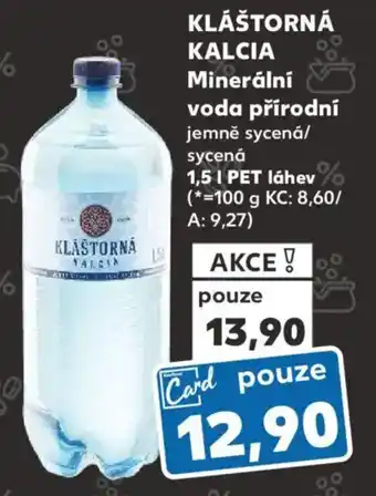 Kaufland KLÁŠTORNÁ KALCIA Minerální voda přírodní nabídka