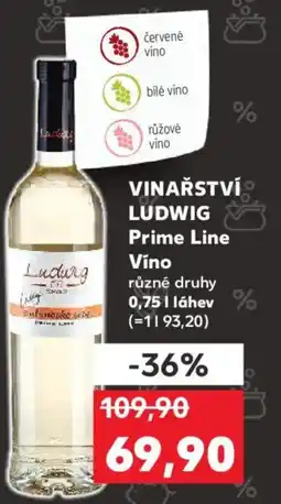 Kaufland VINAŘSTVÍ LUDWIG Prime Line Víno nabídka