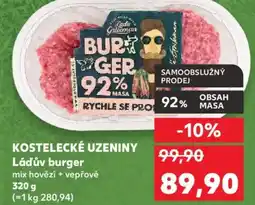 Kaufland KOSTELECKÉ UZENINY Láďův burger nabídka
