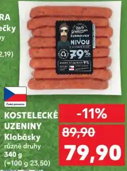 Kaufland KOSTELECKÉ UZENINY Klobásky nabídka