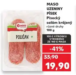 Kaufland MASO UZENINY PÍSEK Písecký salám krájený nabídka