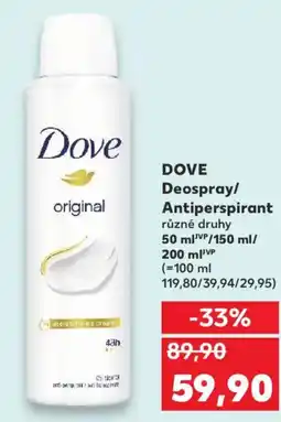 Kaufland DOVE Deospray/ Antiperspirant nabídka