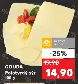Kaufland GOUDA Polotvrdý sýr 100 g nabídka