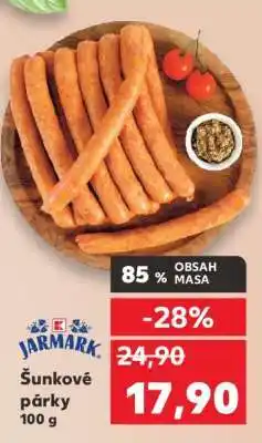 Kaufland JARMARK Šunkové párky 100 g nabídka