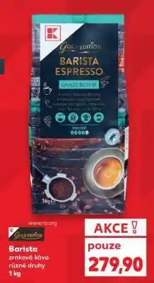 Kaufland Barista zrnková káva různé druhy nabídka