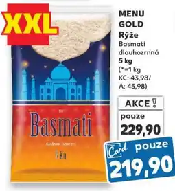 Kaufland MENU GOLD Rýže Basmati dlouhozrnná 5 kg nabídka