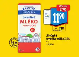 Albert Jihočeské trvanlivé mléko 3,5% nabídka