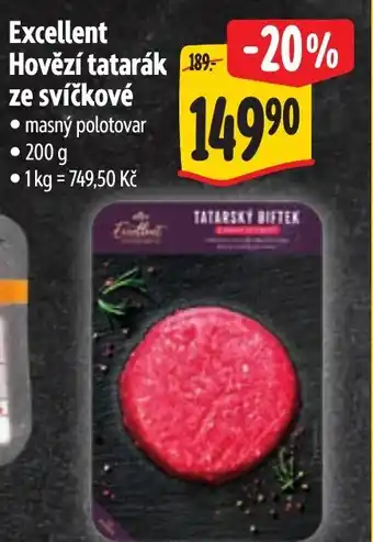 Albert Excellent Hovězí tatarák ze svíčkové nabídka