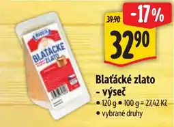 Albert Blaťácké zlato - výseč nabídka