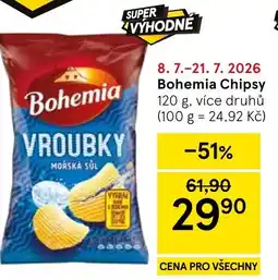 Tesco Bohemia Chipsy nabídka