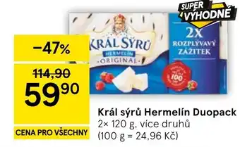 Tesco Král sýrů Hermelín Duopack nabídka