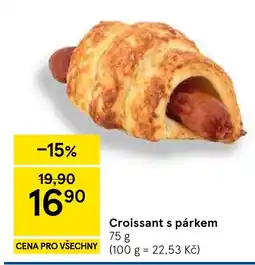 Tesco Croissant s párkem nabídka