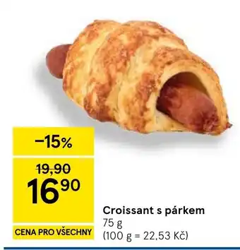 Tesco Croissant s párkem nabídka
