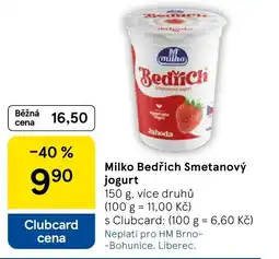 Tesco Milko Bedřich Smetanový jogurt nabídka