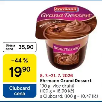 Tesco Ehrmann Grand Dessert nabídka