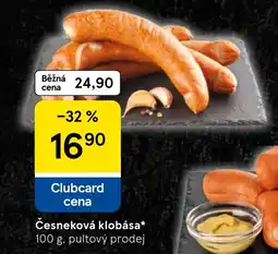 Tesco Česneková klobása nabídka