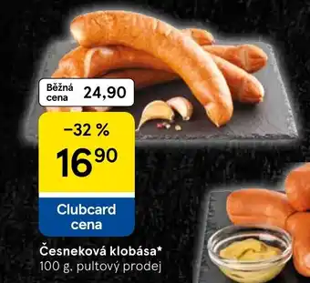 Tesco Česneková klobása nabídka