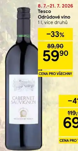 Tesco Tesco Odrůdové víno nabídka