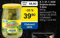 Tesco Znojmia okurky 3-6cm nabídka