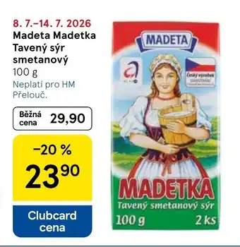 Tesco Madeta Madetka Tavený sýr smetanový nabídka