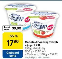 Tesco Madeta Jihočeský Tvaroh a jogurt XXL nabídka