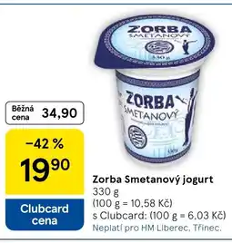 Tesco Zorba Smetanový jogurt nabídka