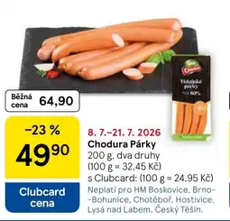 Tesco Chodura Párky nabídka