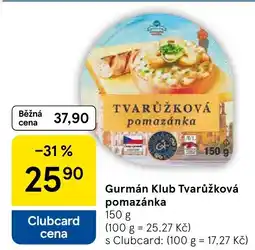 Tesco Gurmán Klub Tvarůžková pomazánka nabídka