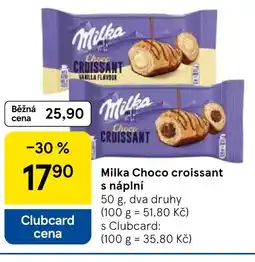 Tesco Milka Choco croissant s náplní nabídka