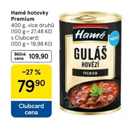 Tesco Hamé hotovky Premium nabídka