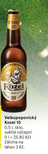 Tesco Velkopopovický Kozel 10 nabídka