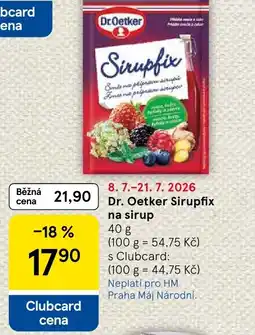 Tesco Dr. Oetker Sirupfix na sirup nabídka