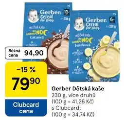 Tesco Gerber Dětská kaše nabídka
