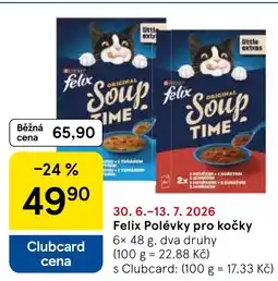 Tesco Felix Polévky pro kočky nabídka
