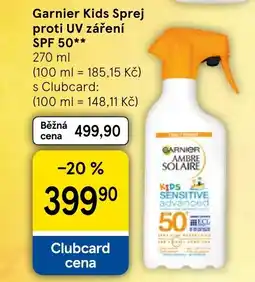 Tesco Garnier Kids Sprej proti UV záření SPF 50 nabídka
