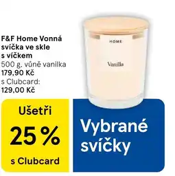 Tesco F&F Home Vonná svíčka ve skle s víčkem nabídka