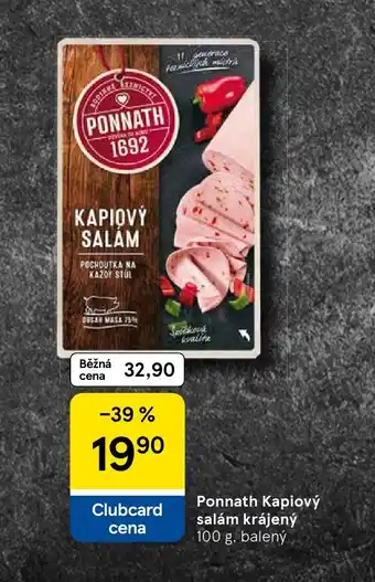 Tesco Ponnath Kapiový salám krájený nabídka