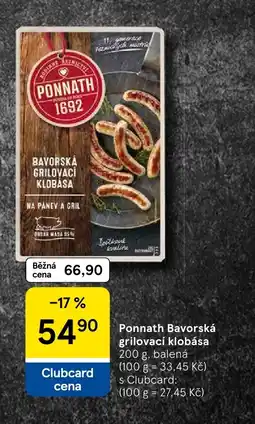 Tesco Ponnath Bavorská grilovací klobása nabídka