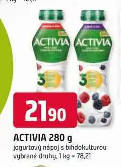 Trefa ACTIVIA 280 g jogurtový nápoj s bifidokulturou vybrané druhy nabídka