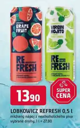 Trefa LOBKOWICZ REFRESH 0,5 L míchaný nápoj z nealkoholického piva nabídka
