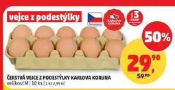 Penny Market ČERSTVÁ VEJCE Z PODESTÝLKY KARLOVA KORUNA velikost M 10 ks nabídka