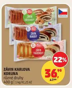 Penny Market KARLOVA KORUNA ZÁVIN různé druhy nabídka