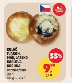 Penny Market KARLOVA KORUNA KOLÁČ TVAROH, MÁK, JABLKO nabídka