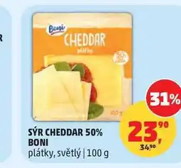 Penny Market BONI SÝR CHEDDAR 50% plátky, světlý nabídka