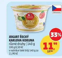 Penny Market KARLOVA KORUNA JOGURT ŘECKÝ nabídka