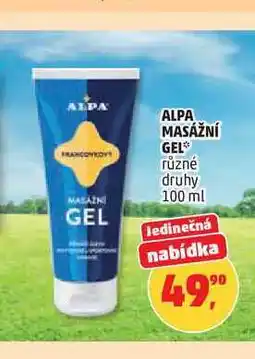 Penny Market ALPA MASÁŽNÍ GEL různé druhy nabídka