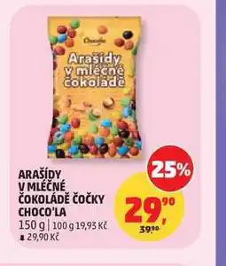 Penny Market CHOCO'LA ARAŠÍDY V MLÉČNÉ ČOKOLÁDĚ ČOČKY nabídka